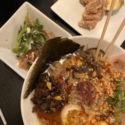 Kazo Ramen - The spicy sesame pork ramen was way too good, I ate the entire bowl. Karaage Takoyaki