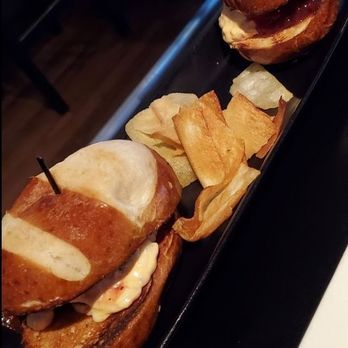 Bar Bistro - Elk sliders with house made (well everything is!) Pimento cheese and loganberry jam. Oh yum! - Cocktail Bars Near Me - Tacoma, Washington