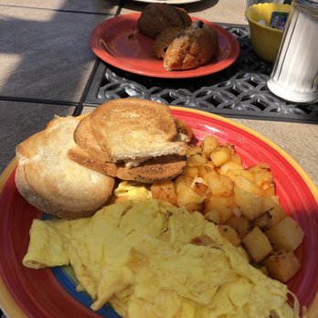English Muffin - 2 eggs scrambled, home fries and Italian toast - Breakfast & Brunch Near Me - Johnston, Rhode Island English Muffin - 2 eggs scrambled, home fries and Italian toast - Breakfast & Brunch Near Me - Johnston, Rhode Island