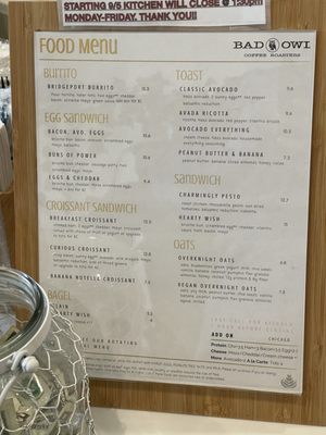 Menu photo 5 Bad Owl Coffee Roasters Chicago, IL