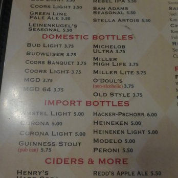 Moretti's Ristorante and Pizzeria - Beer menu, circa Sept 2017 - Italian Near Me - Chicago, Illinois
