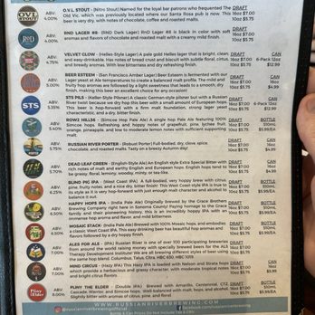 Russian River Brewing - Draft menu on August 10, 2024 - Brewpubs Near Me - Windsor, California Russian River Brewing - Draft menu on August 10, 2024 - Brewpubs Near Me - Windsor, California