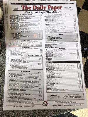 Menu photo 6 The Daily Paper On Main Hyannis, MA Menu photo 6 The Daily Paper On Main Hyannis, MA