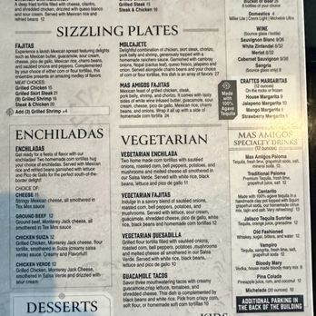 Mas Amigos Mexican Kitchen - 2nd page of menu - Mexican Near Me - Nashville, Tennessee