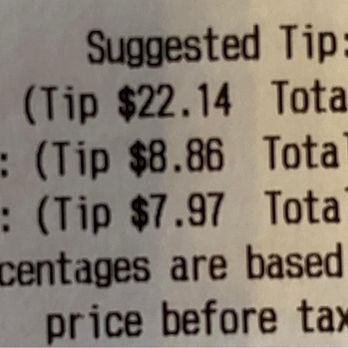 Brooklyn's Down South - Quite offensive tip suggestion on the receipt. - Southern Near Me - Buda, Texas Brooklyn's Down South - Quite offensive tip suggestion on the receipt. - Southern Near Me - Buda, Texas