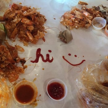 The Boiling Crab - Aftermath of dinner - 1lb of shrimp each! ($11/lb market price that day) - Cajun/Creole Near Me - San Jose, California The Boiling Crab - Aftermath of dinner - 1lb of shrimp each! ($11/lb market price that day) - Cajun/Creole Near Me - San Jose, California