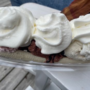Black Bear Creamery - Banana split (minus the sprinkles, per my request) - Ice Cream & Frozen Yogurt Near Me - Nellysford, Virginia Black Bear Creamery - Banana split (minus the sprinkles, per my request) - Ice Cream & Frozen Yogurt Near Me - Nellysford, Virginia