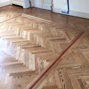 First Class Wood Flooring - Herringbone with border by First Class - Flooring Near Me - Selden, New York