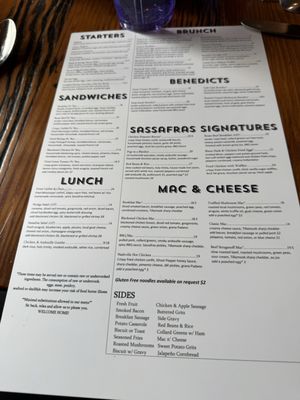 Menu photo 4 Sassafras American Eatery, Highlands Denver, CO
