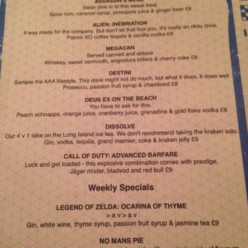 Loading Bar - Gaming themed cocktail menu - Bars Near Me - London, XGL