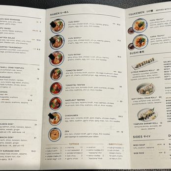 Afuri - Menu - Ramen Near Me - Costa Mesa, California
