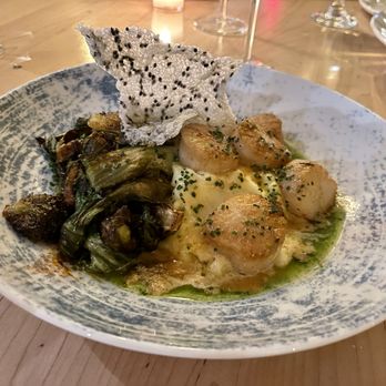 Brother Fox - Scallops with whipped potatoes and beautiful vegetables - Diners Near Me - Pensacola, Florida Brother Fox - Scallops with whipped potatoes and beautiful vegetables - Diners Near Me - Pensacola, Florida