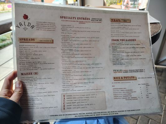 Menu photo 1 Yalda - Atlanta Atlanta, GA