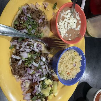 Los Carboncitos - Street Tacos - 2 steak & 1 al pastor - Tacos Near Me - Denver, Colorado Los Carboncitos - Street Tacos - 2 steak & 1 al pastor - Tacos Near Me - Denver, Colorado