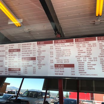 Red Baron Drive-In - Food and drink options (next pic for desserts/shakes) - Fast Food Near Me - Afton, Wyoming Red Baron Drive-In - Food and drink options (next pic for desserts/shakes) - Fast Food Near Me - Afton, Wyoming