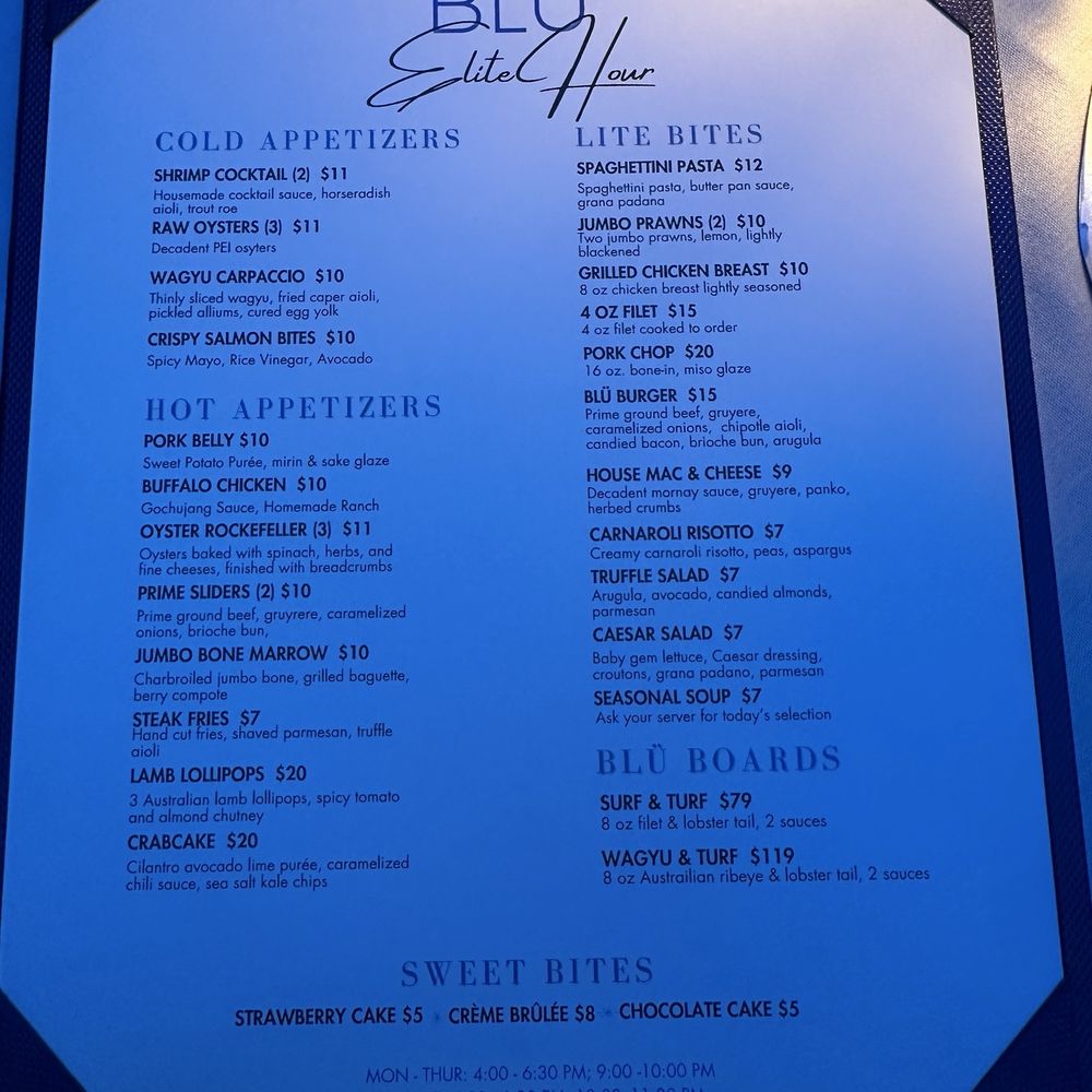 Happy hour menu Happy hour menu