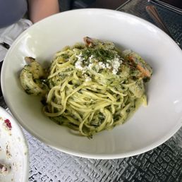 Spinach Linguine with Shrimp