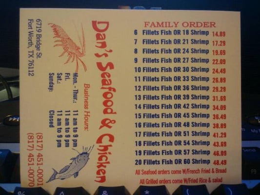 Menu photo 8 Dan's Seafood & Chicken Fort Worth, TX Menu photo 8 Dan's Seafood & Chicken Fort Worth, TX