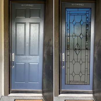 Door Conversions - Before and after.  We choose the Tiffany design. - Door Sales/Installation Near Me - Rocklin, California