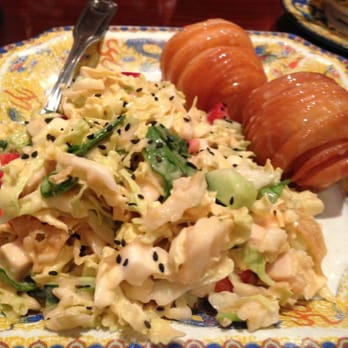 Dragon Palace - Asian Chicken Salad with tasty doughnuts. - Chinese Near Me - Daniel Island, South Carolina