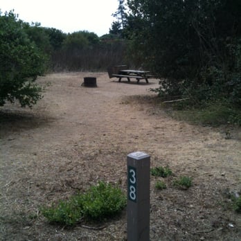Manresa Uplands Campground - Site#38: nicely private, back from trail, can hold several tents, a little shade in the right hand corner - Campgrounds Near Me - Watsonville, California