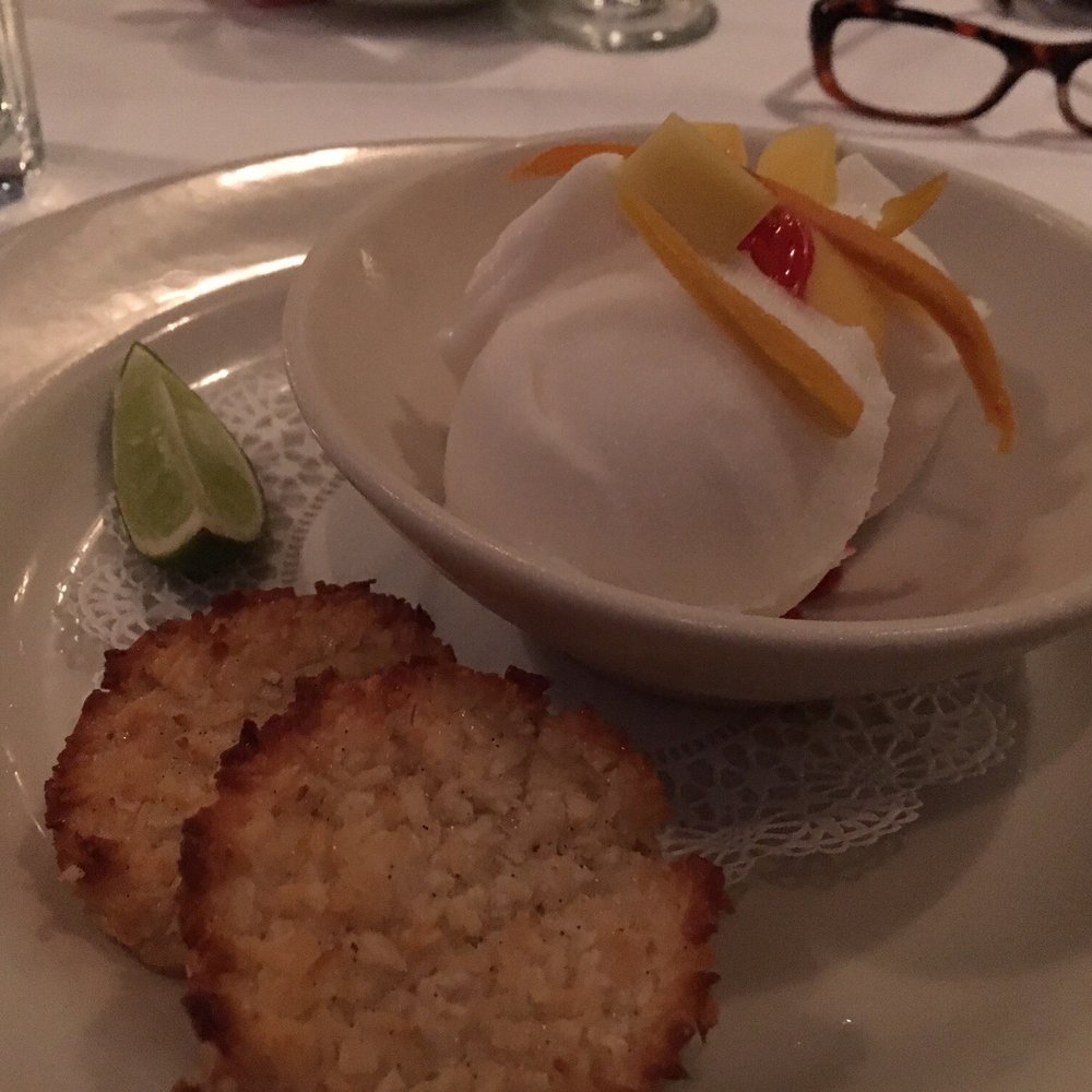 Bloomsbury Bistro - Coconut sorbet - New American Near Me - Raleigh, North Carolina Bloomsbury Bistro - Coconut sorbet - New American Near Me - Raleigh, North Carolina