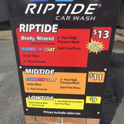 Riptide Car Wash - Touchless Automatic Wash Menu