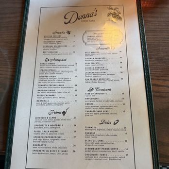 Donna's - Simple menu but dynamite food - Italian Near Me - Los Angeles, California