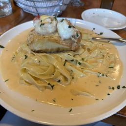 Halibut with Shrimp & Tagliatelle