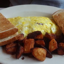 Bacon, cheese & tomato omelet, at the Makris Diner in Wethersfield, CT.