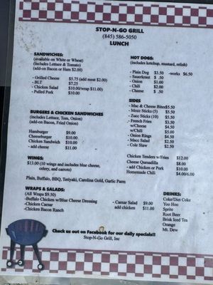 Menu photo 1 Stop -N-Go Grill Arkville, NY Menu photo 1 Stop -N-Go Grill Arkville, NY