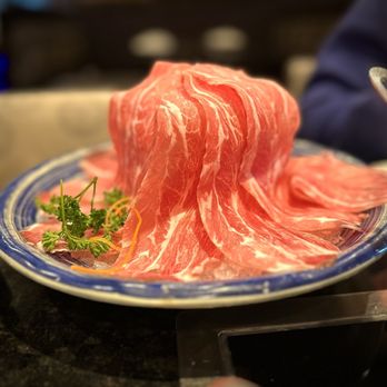 Happy Lamb Hot Pot - a plate of raw meat - Mongolian Near Me - Mountain View, California Happy Lamb Hot Pot - a plate of raw meat - Mongolian Near Me - Mountain View, California