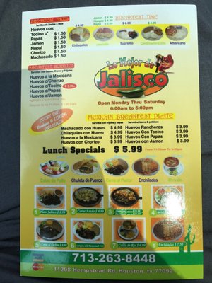 Menu photo 1 Taqueria Rincon De Jalisco Houston, TX Menu photo 1 Taqueria Rincon De Jalisco Houston, TX