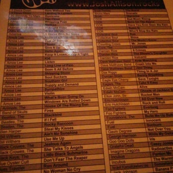 Oasis - a menu for the restaurant - Bars Near Me - Birmingham, Alabama