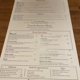 Front of menu