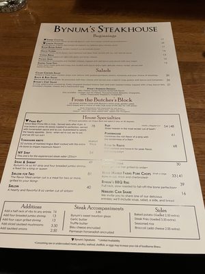 Menu photo 1 Bynum's Steakhouse Indianapolis, IN