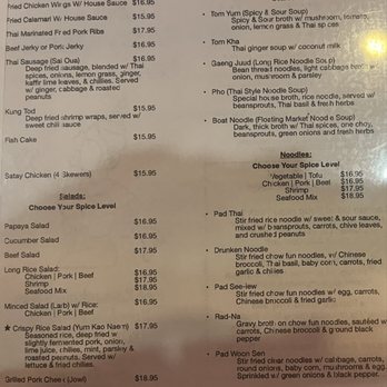 Sabb Thai - Menu - Thai Near Me - Honolulu, Hawaii