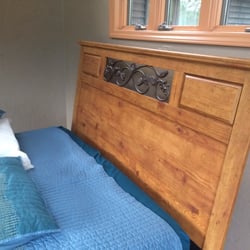 Hauser Furniture & Carpeting - Crooked head board that looks bad.