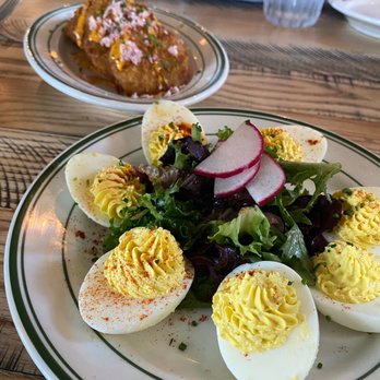 Provender Hall - Deviled eggs and fried green tomatoes - Southern Near Me - Fort Worth, Texas Provender Hall - Deviled eggs and fried green tomatoes - Southern Near Me - Fort Worth, Texas