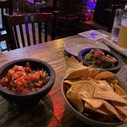 Guac, chips and pico Guac, chips and pico