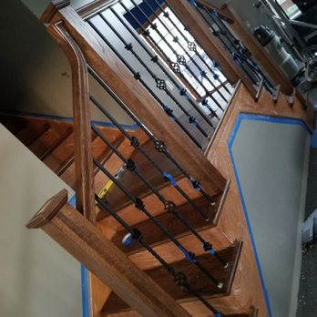 Oak Valley Hardwood Floors - a staircase being painted - Flooring Near Me Oak Valley Hardwood Floors - a staircase being painted - Flooring Near Me