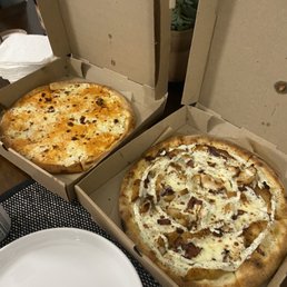 Vodka prosciutto pie (left) and CBR pie (right) Vodka prosciutto pie (left) and CBR pie (right)