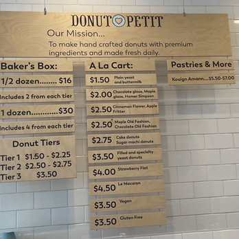Donut Petit - Menu 3/16/2023 - Donuts Near Me - Alameda, California Donut Petit - Menu 3/16/2023 - Donuts Near Me - Alameda, California