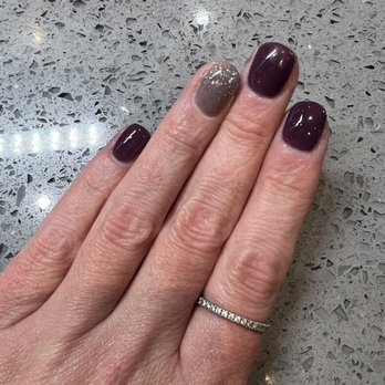 Magic Nail Lash - Plum and seal  gray with ombré .... By Van Chau - Nail Salons Near Me - Lone Tree, Colorado