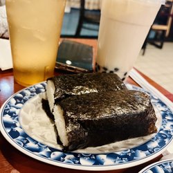 Lee's BBQ & Boba - Spam musubi &Almond Milk Tea