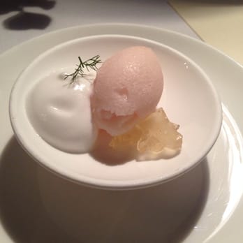 Chez TJ - Dish 8 (11/23/13) Grapefruit - juniper, coconut - French Near Me - Mountain View, California