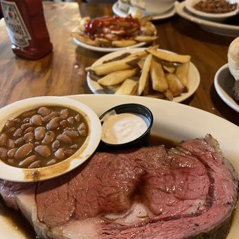 Silver Saddle Steakhouse - Prime rib cooked medium(?), ranch style beans, steak fries - Steakhouses Near Me - Tucson, Arizona Silver Saddle Steakhouse - Prime rib cooked medium(?), ranch style beans, steak fries - Steakhouses Near Me - Tucson, Arizona