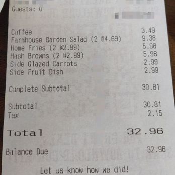 Bob Evans - Receipt - American Near Me - Delaware, Ohio