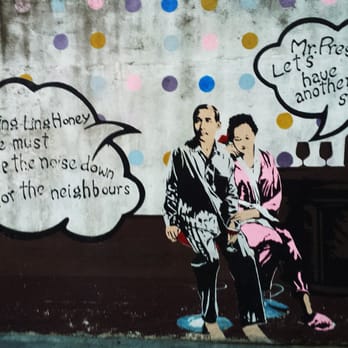 百子里公園 - Graffiti of Sun Yat Sen telling the customers to keep the voice down. Meta-hipster. - Parks Near Me - Hong Kong, HK