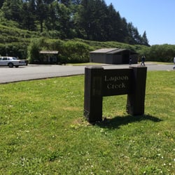 Yurok Loop Trail - Lagoon Creek Picnic Area: trailhead at north end of lot